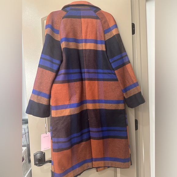 LAST CHANCE AVEC LES FILLES Wool Blend Plaid Raglan Coat - Picture 10 of 12